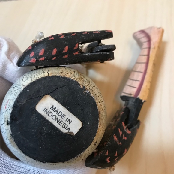 Elephant, Giraffe, Frog & Egg.Handmade Wooden Figurines from Indonesia. Folk Art - Picture 11 of 17